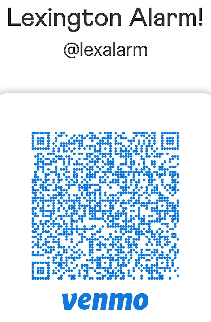 Venmo QR Code for Lexington Alarm