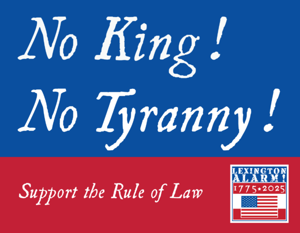 No King! No Tyranny Yard Sign