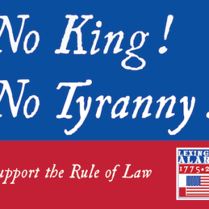 No King! No Tyranny! Sign
