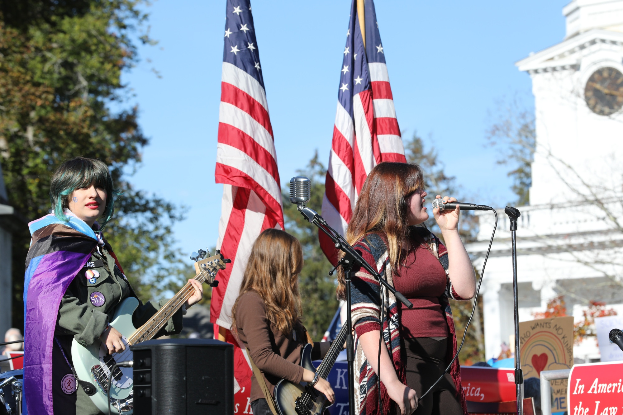 Band performing at rally